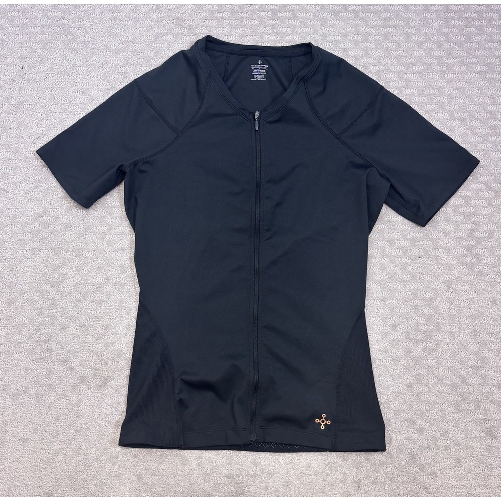 Tommie Copper Znergy Men's Black Compression Shirt Full Zip Short Sleeve XL